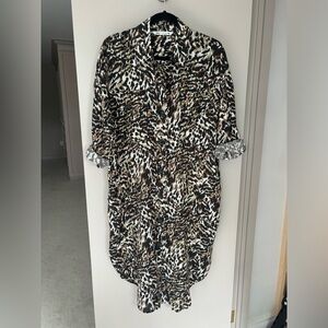 Zara Leopard Midi Dress, Size M